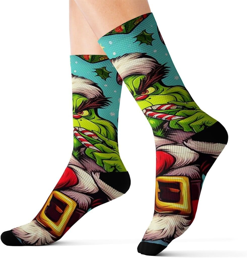 Funny Cartoon Theme Christmas S_o_c_k_s, 1 Pair Xmas