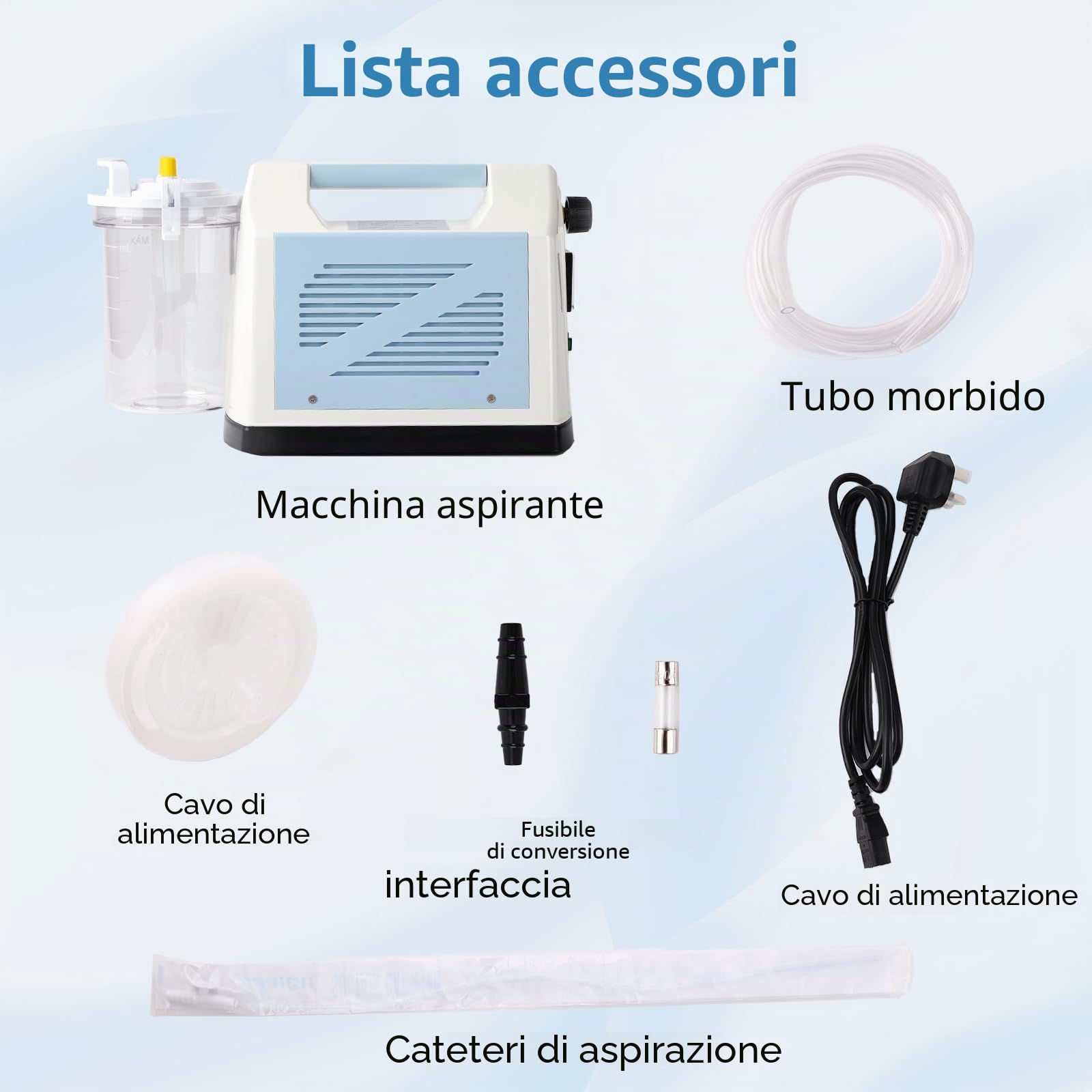 Apparecchio di aspirazione portatile, per uso domestico e veterinario, per catarro, muco, espettorato, aspiratore da tavolo, silenzioso, ideale per anziani, animali domestici, assistenza domestica