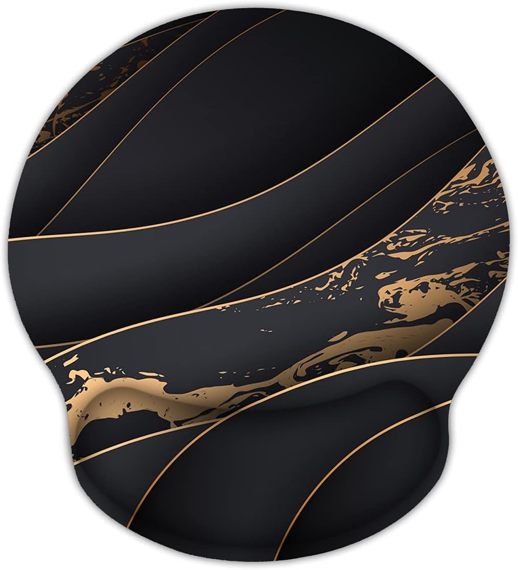 Britimes Ergonomic Mouse Pad with Wrist Support Black Gold