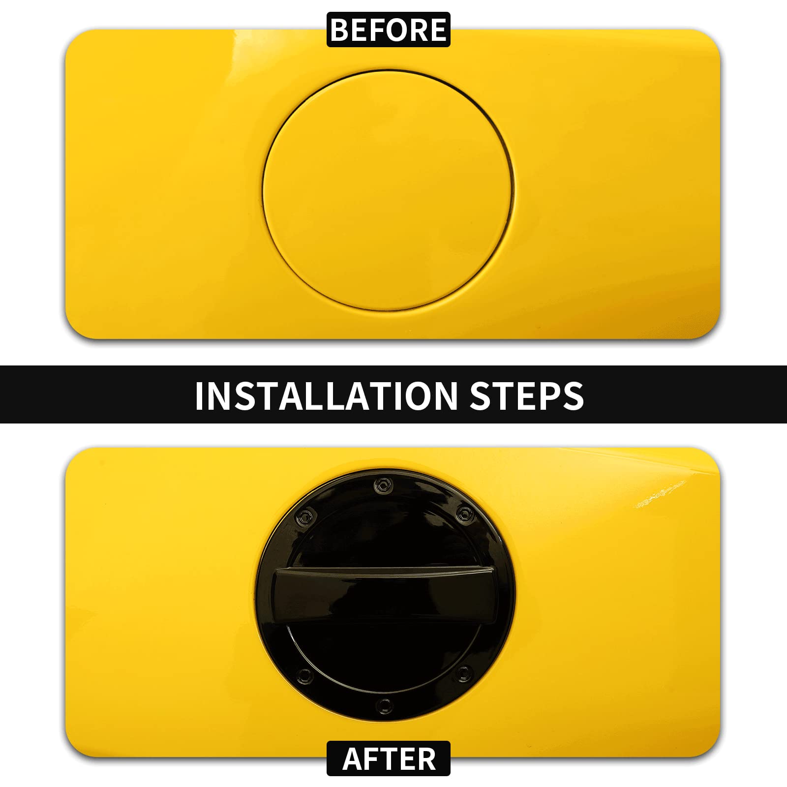 Hoolcar Tapa de gasolina para puerta de llenado de combustible para Chevrolet Camaro 2017-2022, color negro