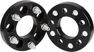 JiiinMiiin 1 inch (25mm) 5x4.75 to 5x4.5 Wheel Spacers with 74mm Bore & 12x1.5 Studs, 5x120.65 to 5x114.3 5 Lug Wheel Adapters, Compatible with Chevy S10 GMC Buick Cadillac Pontiac, 2PCS Black
