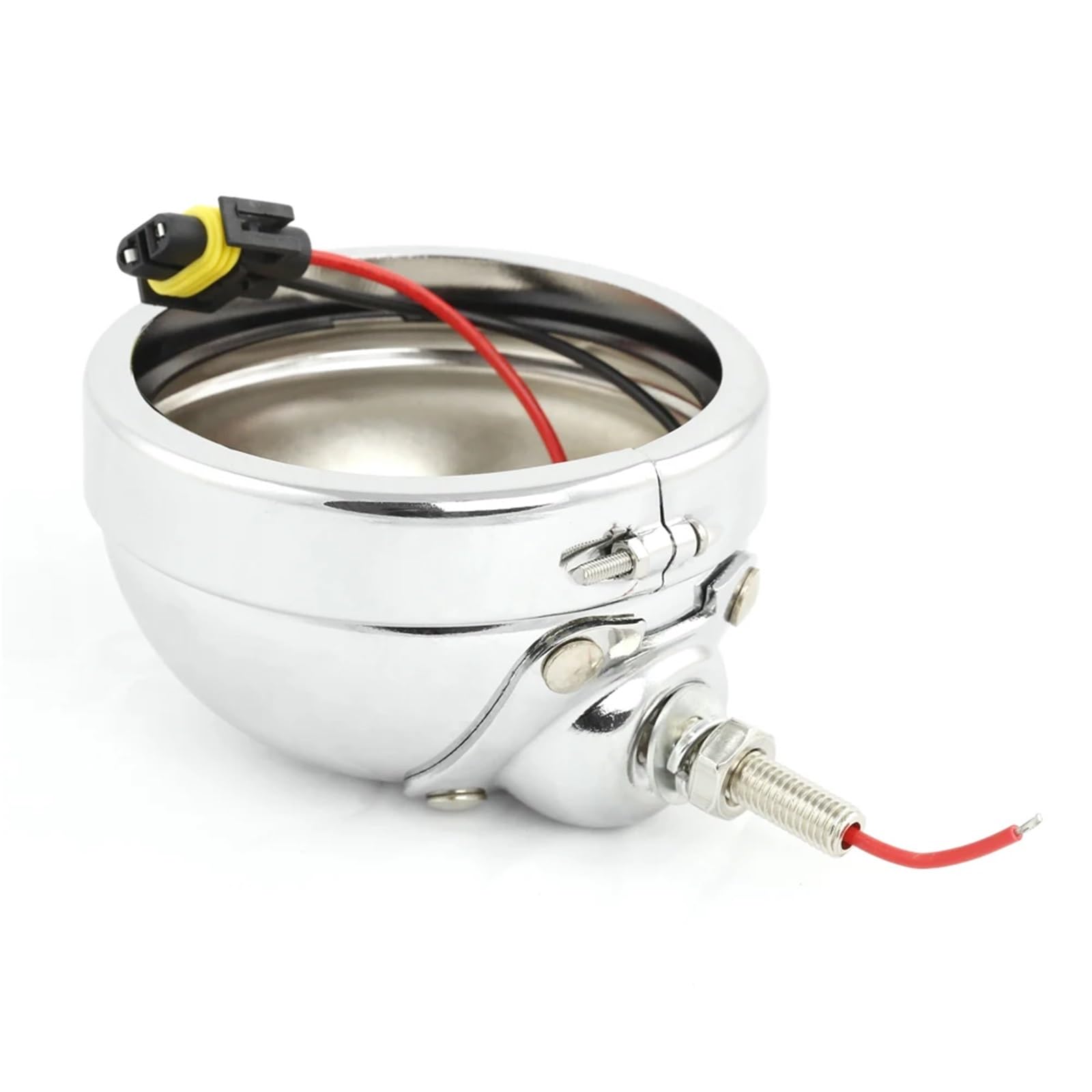 2 szt. Chrome 4,5 "reflektor motocyklowy światło przeciwmgielne pokrywa zewnętrzna obudowa wspornika wykończeniowego kompatybilna z FLS, FLSTC, FLSTF FLS(Silver)