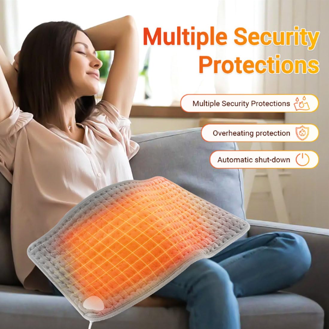 ThermaWrapPro, Cintura lombare riscaldata ThermaWrapPro, Cuscinetto riscaldante per massaggiatore della schiena, Supporto a compressione regolabile, Fascia lombare riscaldante a infrarossi (1Pc)