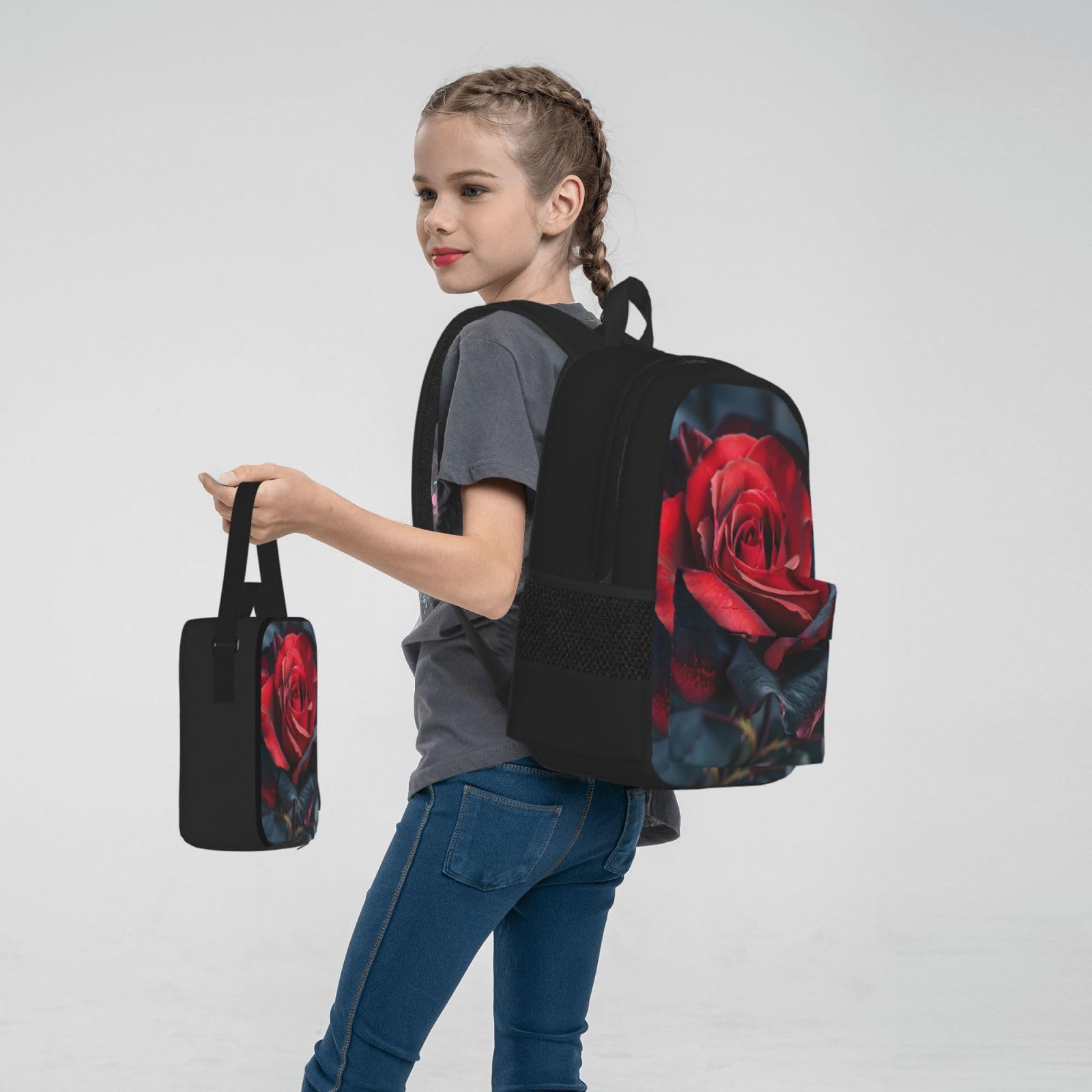 Zaino, borsa portapranzo, astuccio, set da 3 pezzi, per lavoro e