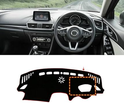Car Dashboard Cover Anti-Scratch Dash Cover Interior Dash Covers - for Mazda 3 BM 2014 2015 2016 2017 2018 Axela, A Rhd With Hud Red