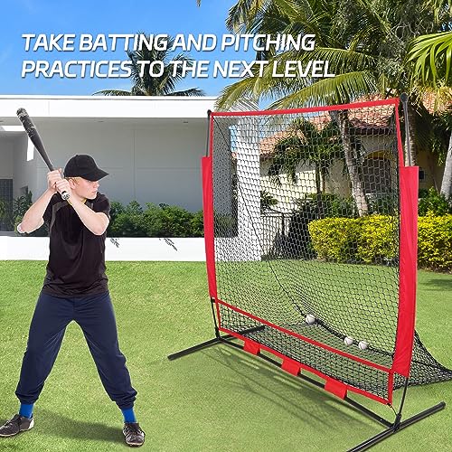 image for Nova Microdermabrasion 5x5ft Baseball & Softball Net with Bow Frame, B