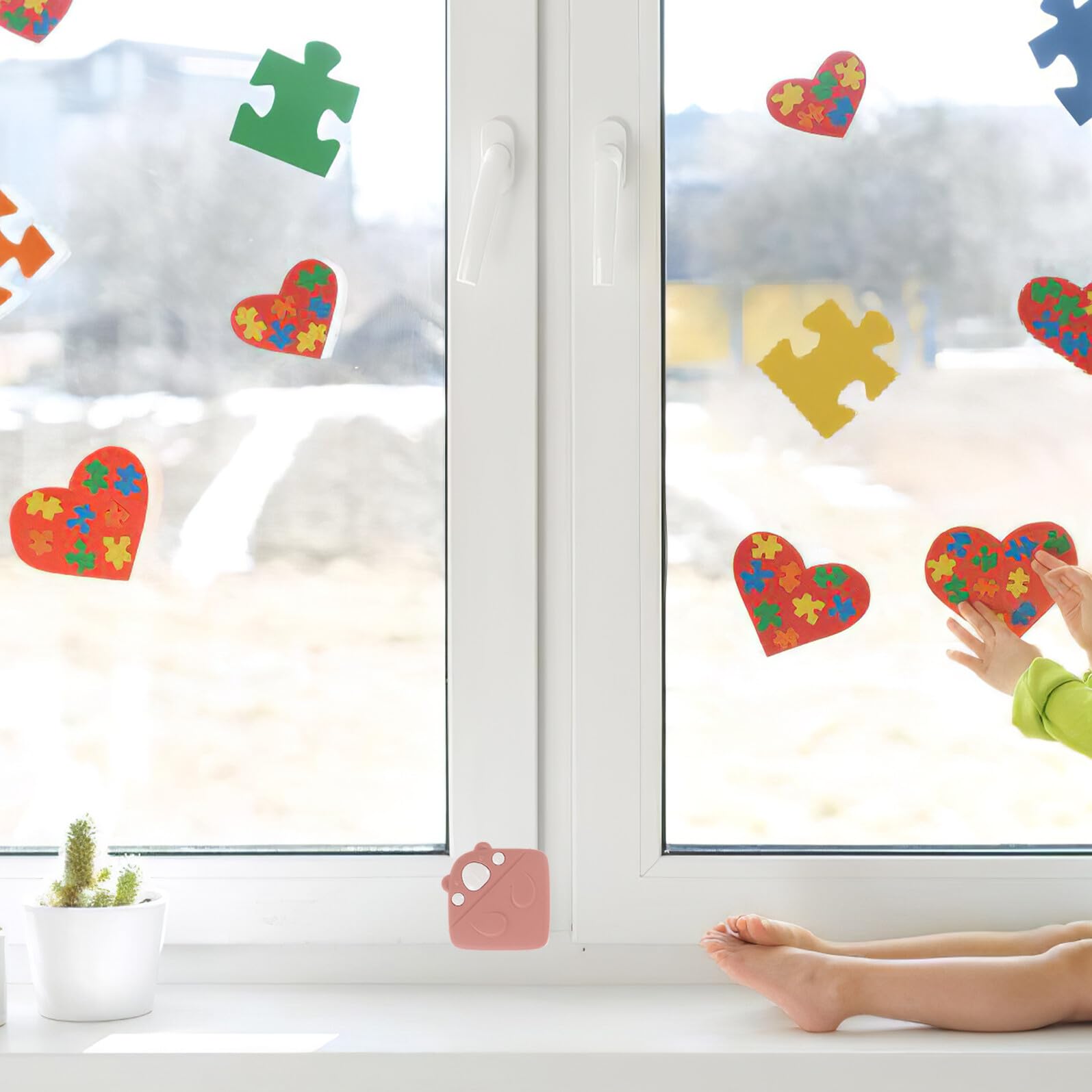 2 Piezas Protector de Esquinas para Ventanas Guardas de Silicona Autoadhesivos Anticolisión para Bordes de Aluminio Protectores de Seguridad para Hogar y Oficina