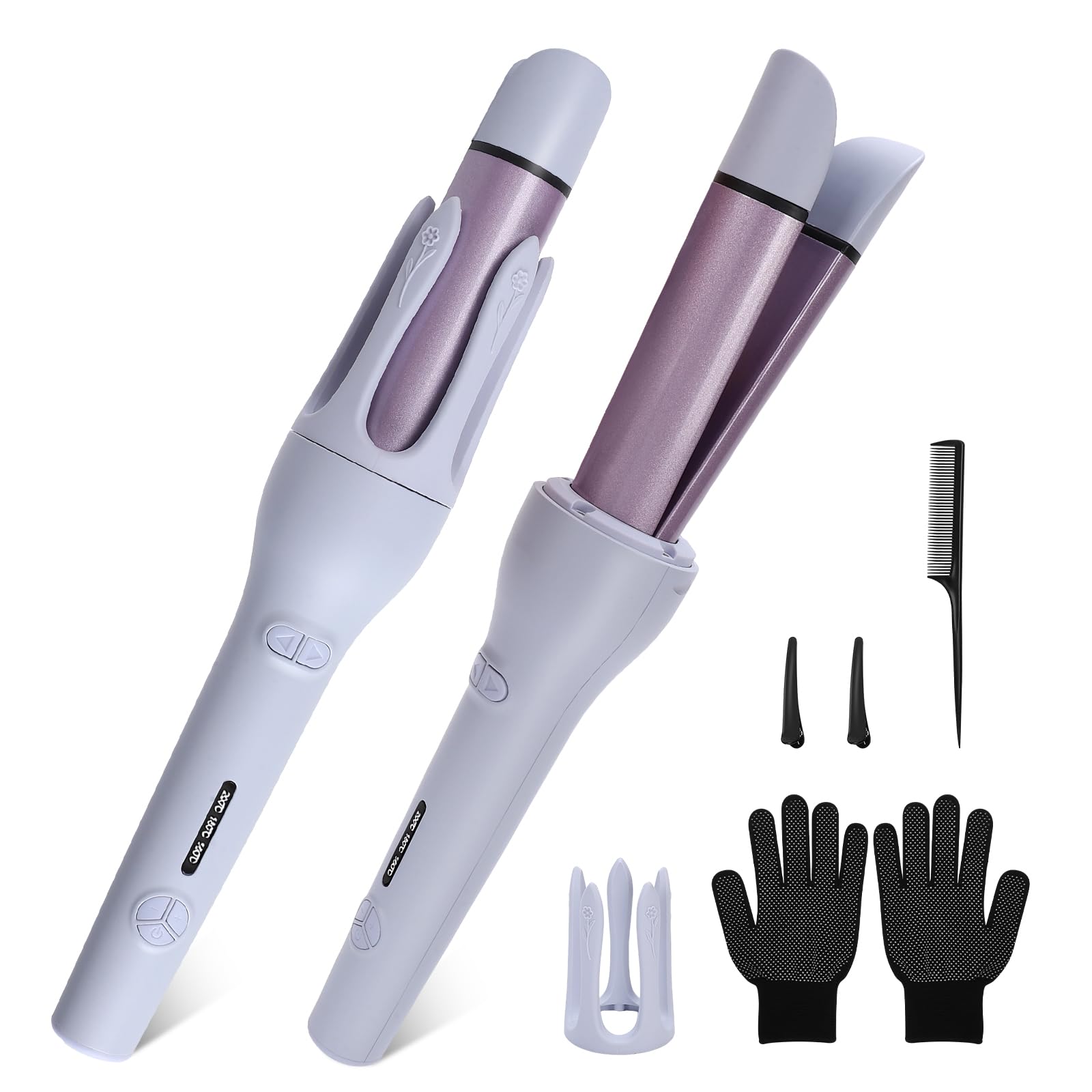 AraSyleon Automatic Curling Iron Bi-Directional, 32 mm, 3-Temp 30s Heating, Ion  Anti-Burn, Hair Curler for Long Hair, White