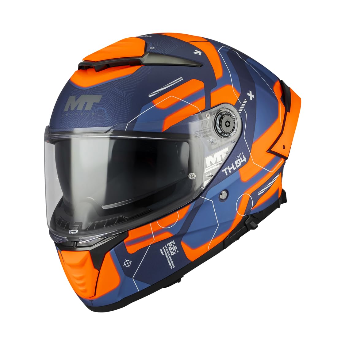 MT Helmets Thunder 4 SV – Casco Moto Integral con Visor Solar Full Vision, Pantalla Antivaho Compatible con Pinlock, Interior Lavable y Calota HIRP | Homologado ECE 22.06 & DOT