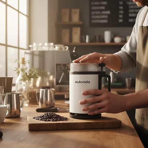 Miniatura 6 de Molinillos de café eléctricos profesionales, gran capacidad de 10 onzas o granos de café y especias, control de botón de un solo toque, motor de 350