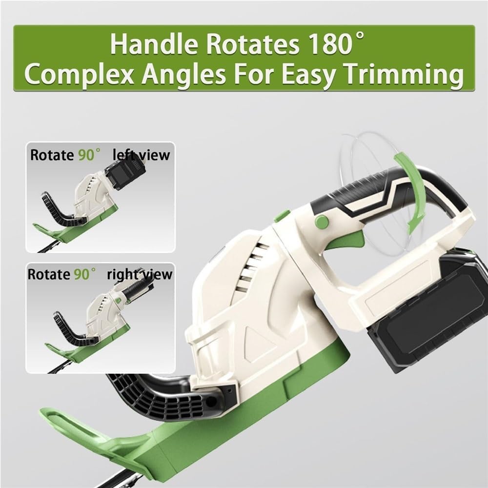 Lightweight Hedge Trimmer,Cordless Grass Shear,Shrubbery Trimmer, Battery Display,200w Bush Trimmer,with A Pair of Gloves ，Goggles,1battery(1battery)