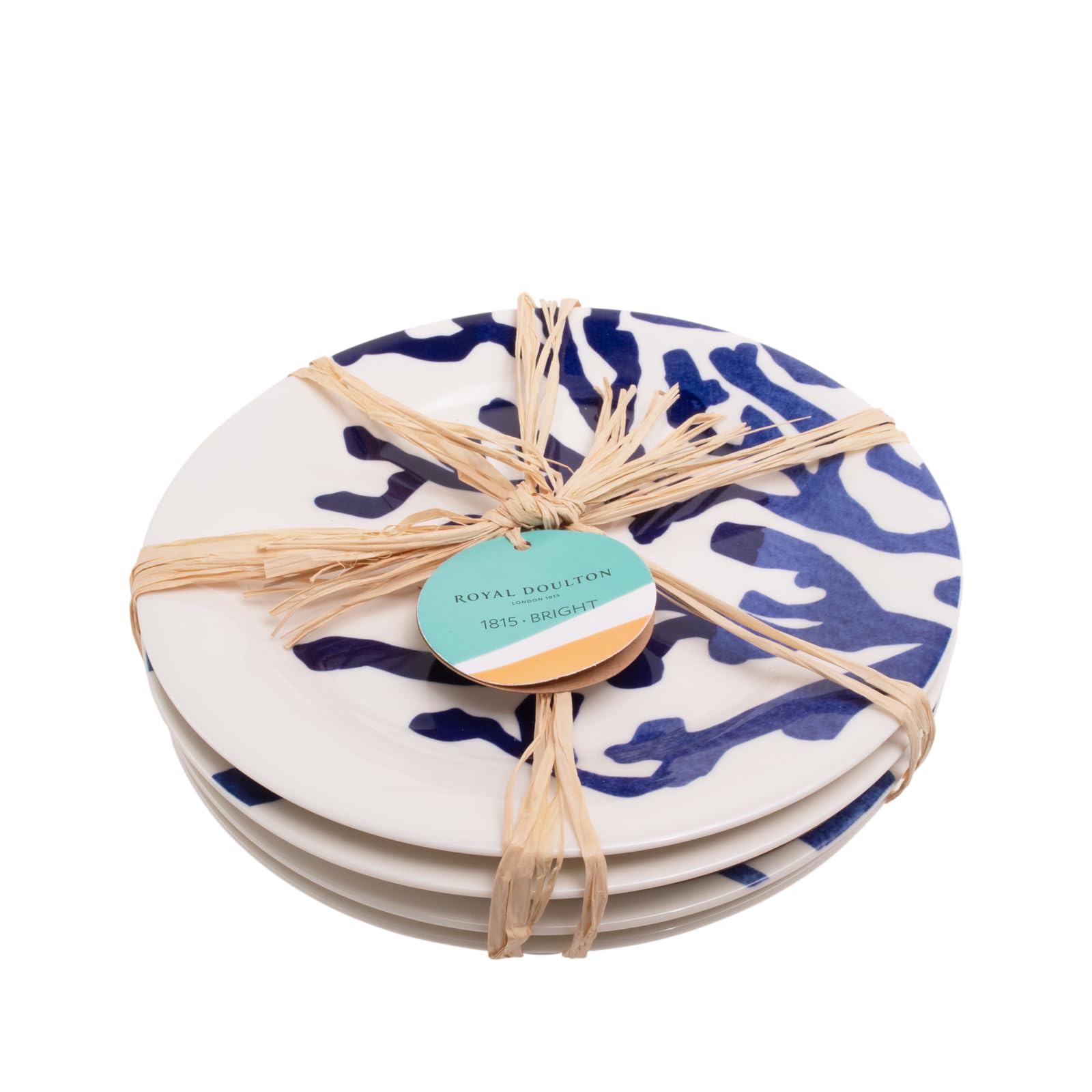 Royal Doulton 1815 Pacific Assiette 24 cm 2025 Motifs mixtes Bleu Lot de 4