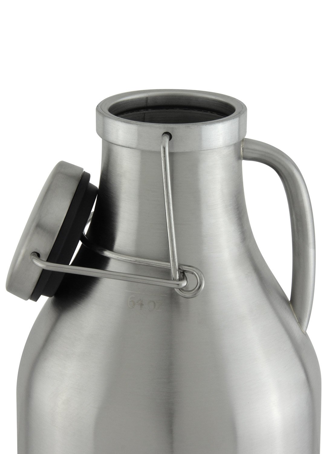 Knight and the Bicycle Brewing Supplies FD-64SS 64 oz. Stainless Steel Growler - Vacuum Sealed Double Walled Insulation with Handle