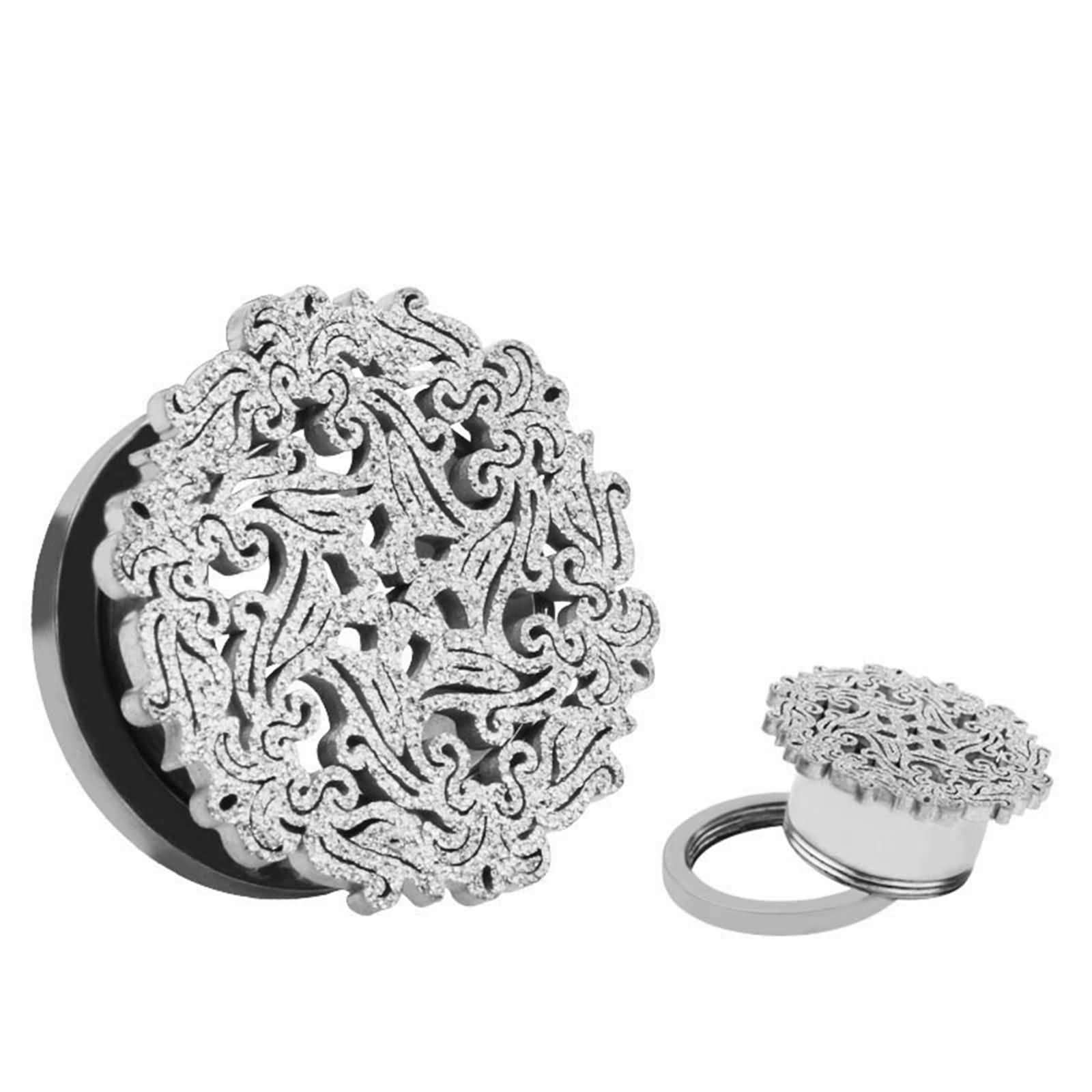 Daesar Ohr Tunnel Set, Plugs 6-16MM Edelstahl Schneeflocke mit Schraubverschluss Ohrringe Piercing Tunnel Plug