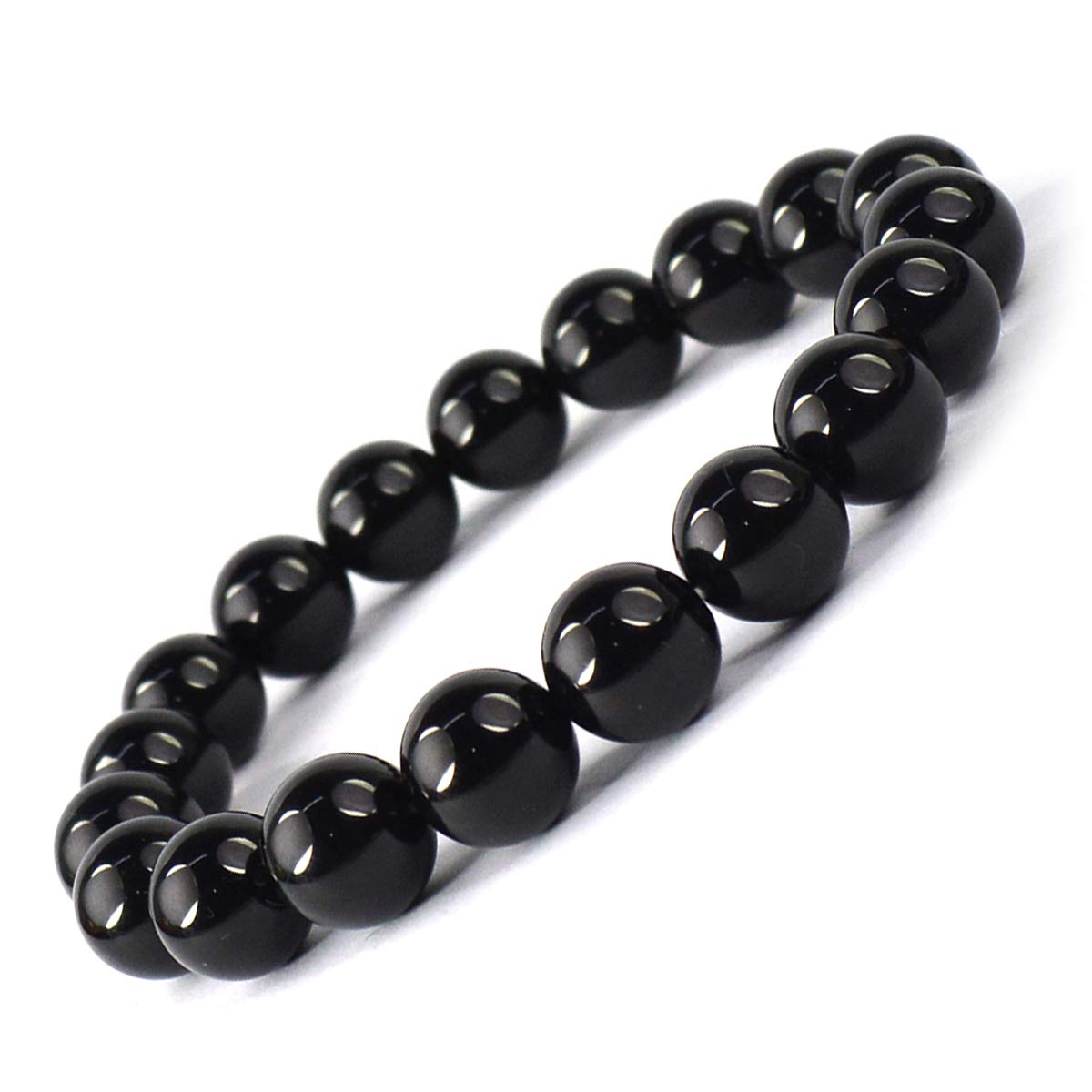 Reiki Crystal Products Natural Black Onyx Bracelet Crystal Stone 10 mm Round Bead Bracelet for Reiki Healing and Crystal Healing Stone (Color : Black) (B08TMNCBVY) Amazon Price History, Amazon Price Tracker