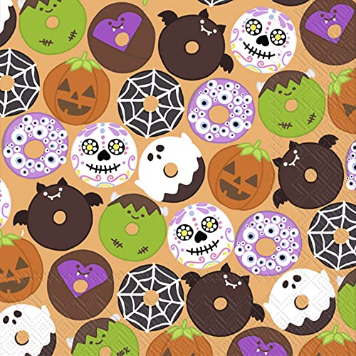 Boston International IHR Lot de 20 serviettes en papier à 3 plis Motif donut Be Frightened