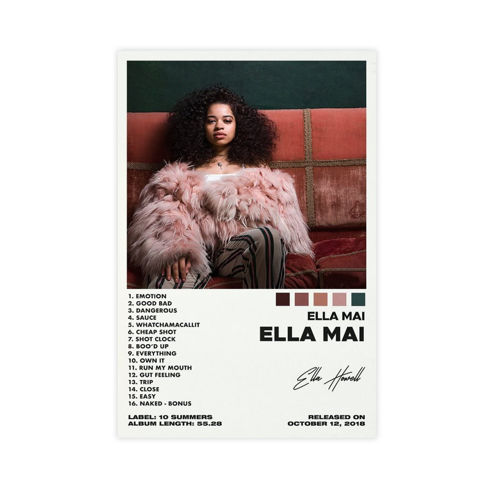 ARZARF Ella Mai Poster Ella Mai Album Cover Poster Canvas Poster Wall Art Decor Print Picture Paintings for Living Room Bedroom Decoration Unframe-style 08x12inch(20x30cm)