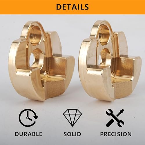 Miniatura 3 de kingsea 2 uds de latón pesado Portal Drive Housing Dirección nudillo 6.00 oz Compatible con Axial Capra UTB SCX10III AXI03007 Capra Unlimited Trail
