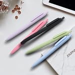 LINFANC Black Gel Pens Fine Point Smooth Writing Pens Bulk, Soft Touch Cute Pens Aesthetic School Supplies, 0.5mm Black Ink Pens for Journaling, Cute Office Supplies for Women Man 10-Count (LF6051)