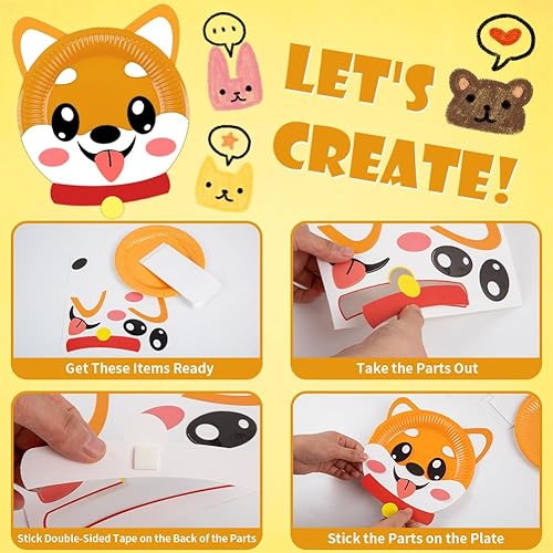 Miniatura 5 de Paquete de 16 artes y manualidades para niños, manualidades para niños pequeños, platos de papel de animales, regalo para niños y niñas de 3, 4, 5,