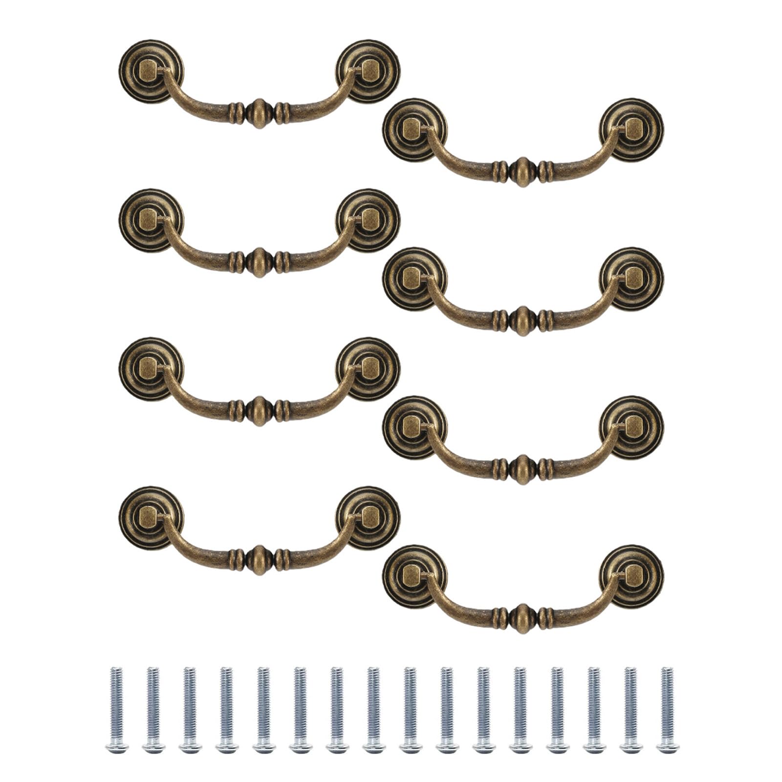 8Pcs Antique Furniture Decorative Handle Zincs Alloy Cabinet Knob Cupboard Door Pulls Drawer Knob Furniture Hardware Zincs Alloy Cabinet Door Handle Decoration