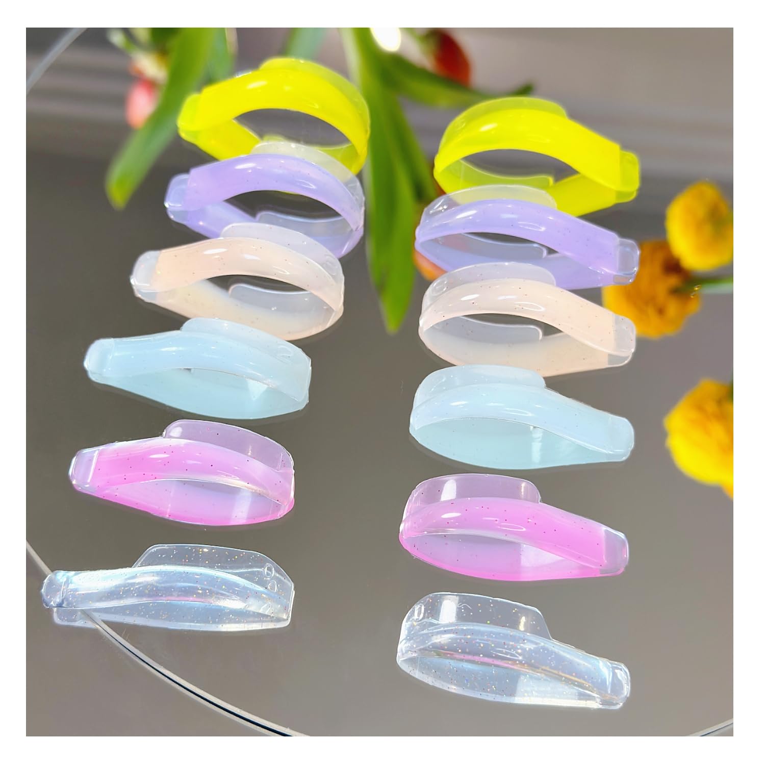 ICONSIAM Lash Lift Shields C Curl Eyelash Lifting Shield Natural Curl Lami Lamination Roller Soft Silicone Perm Rod Gel Lash Perming Pad Set For Lash Lift and Tint Lash (Rainbow Cat Eye Shields)