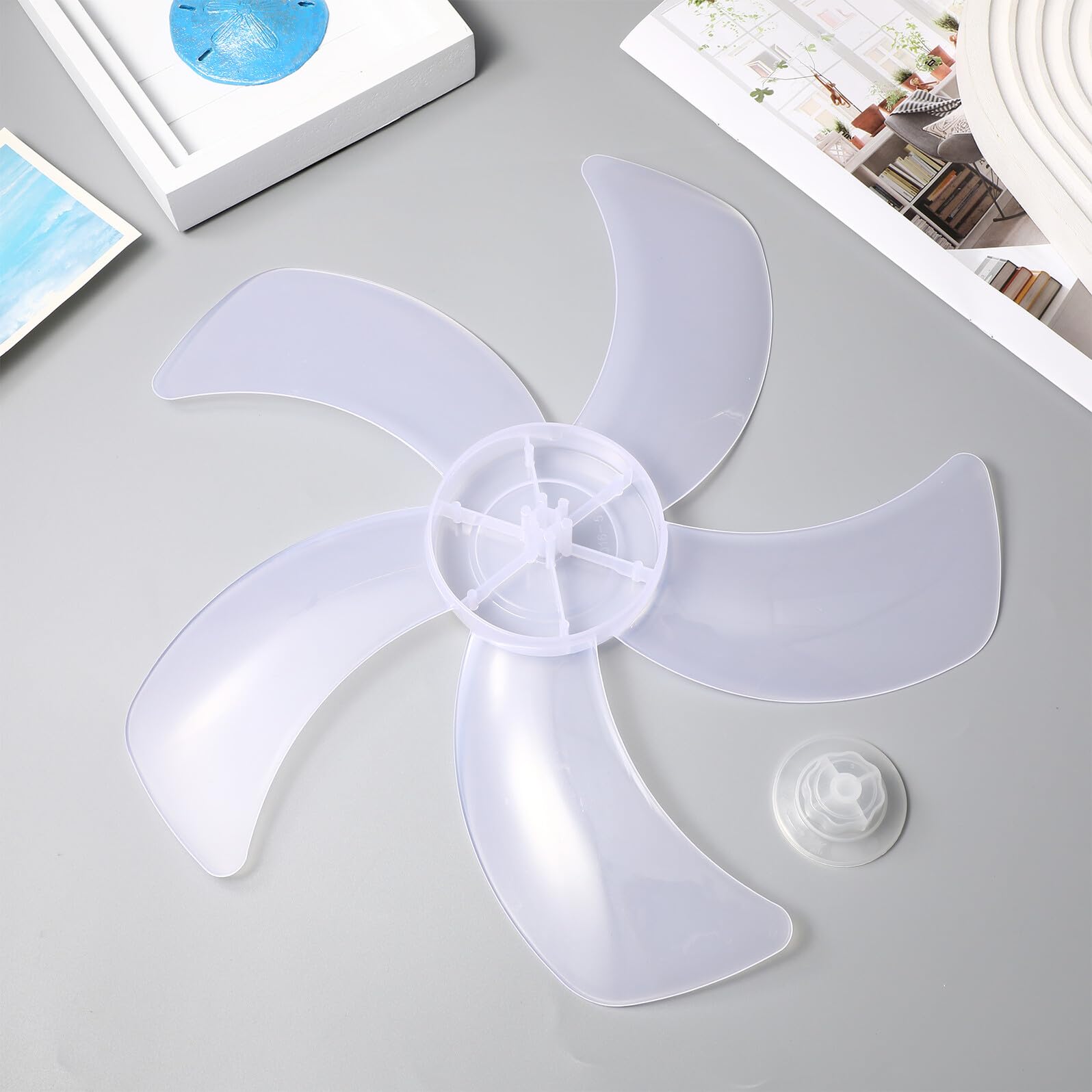MAGICLULU Ventilatore Elettrico Ricambio Pale 14,5 Pollici, 5 Pale in Plastica, Facile Installazione per Ventilatore da Pavimento