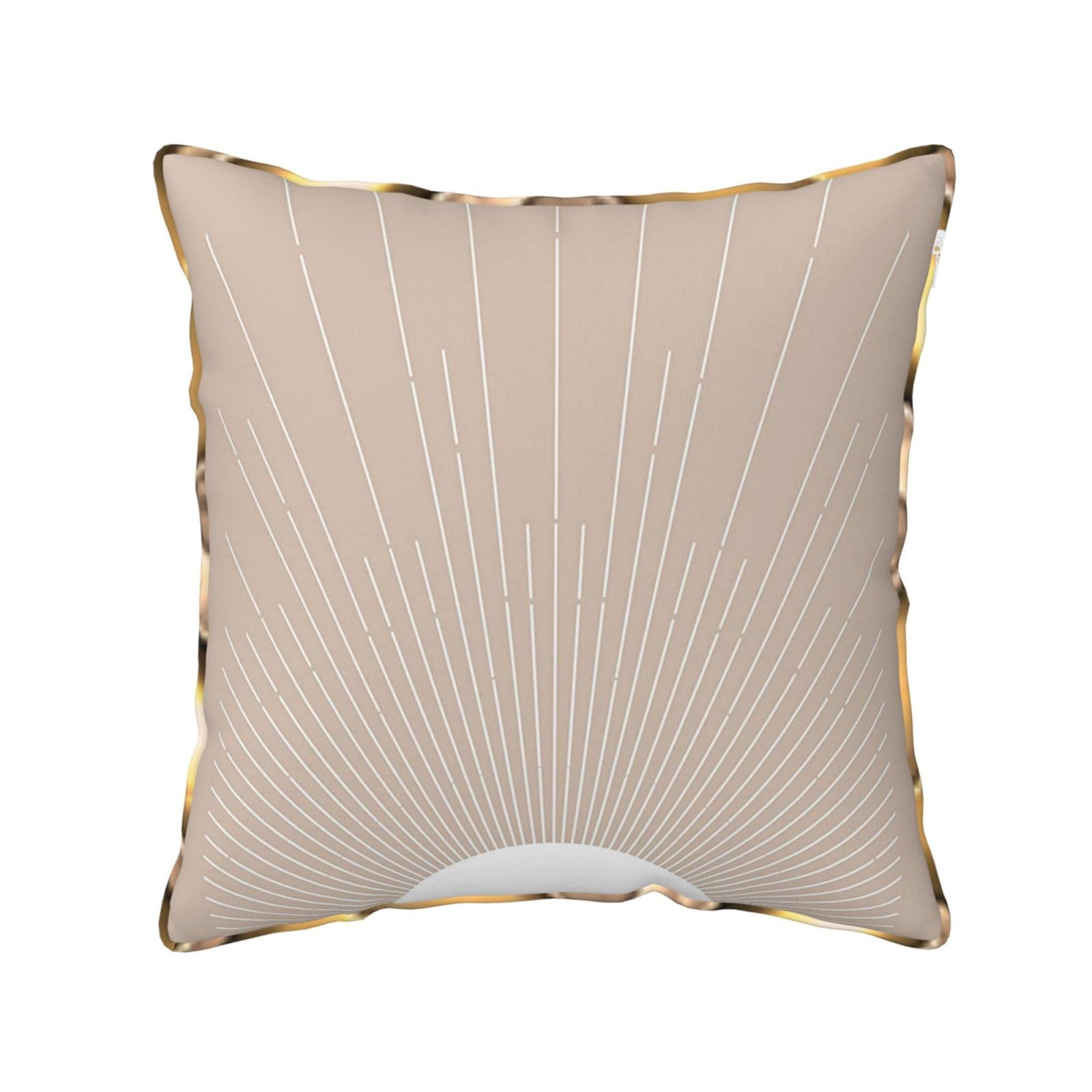AUBKFELD Abstract Geometric Printed Velvet Cushion Cover 40x40 CM with Gold Edging Strip, Square Pillowcase Soft Throw Pillow Covers Case Decorative for Living Room Sofa Couch Bed Bench