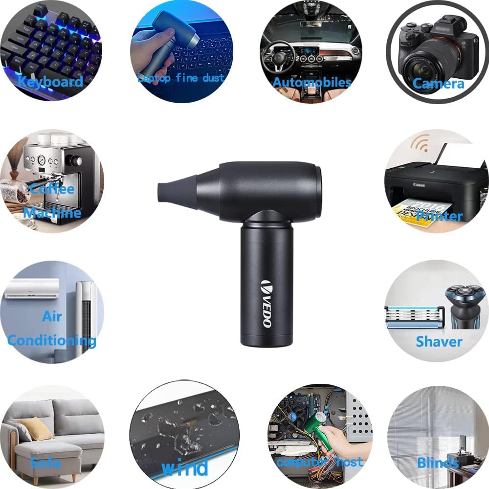 Espanador de ar comprimido-Mini Soprador Ar Elétrico Turbo Sem Fio 87000 RPM pó portátil portátil para PC/teclado/piano/carro doméstico