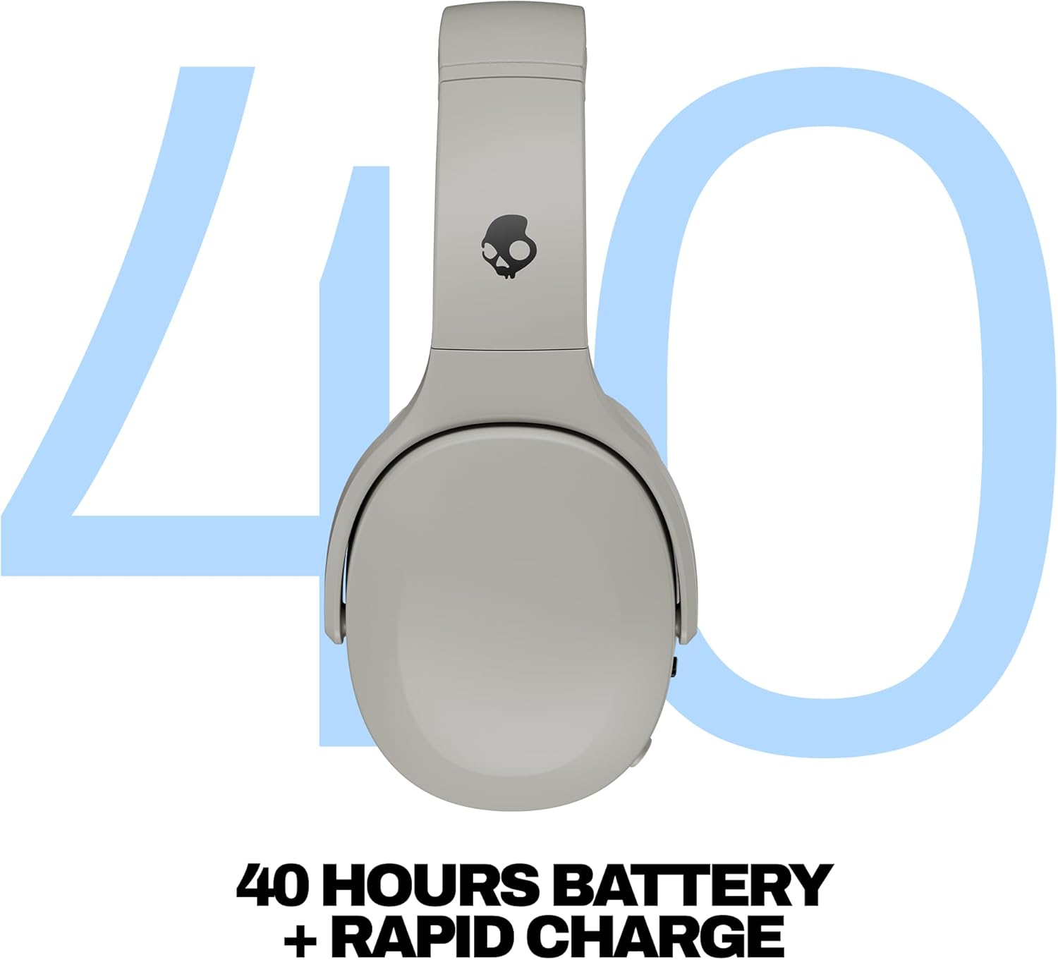 Skullcandy Crusher 540 Active Wireless Bluetooth Headphones with Multi-Sensory Bass, Noise Isolating Over-Ear Fit, Sweat and Water Resistant, 40 Hours Battery, Microphone for iPhone Android - Concrete - Image 3