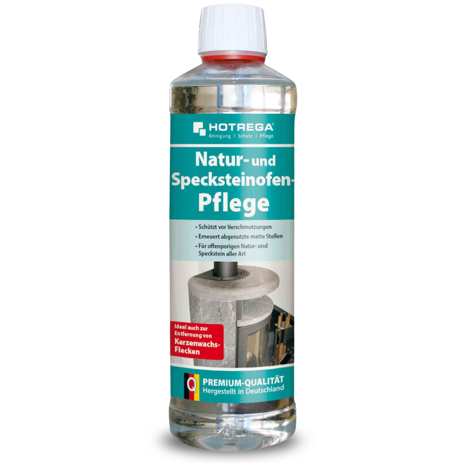 HOTREGA Specksteinofen Pflege 500 ml | Schutzmittel & Farbauffrischung | Fuer Naturstein, Kamin sowie Ofenverkleidung | Ergiebiges Mittel schuetzt vor Schmutz & Fett | Seidiger Glanz Finish