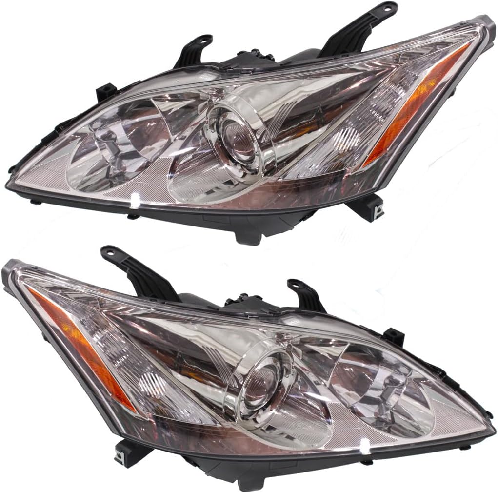 For Lexus ES350 2007 2008 2009 Headlight Driver and Passenger Side | Pair | HID | w/Adaptive Front Lighting System | Replacement For LX2502142, LX2503142 | 81185-33680, 81145-33680