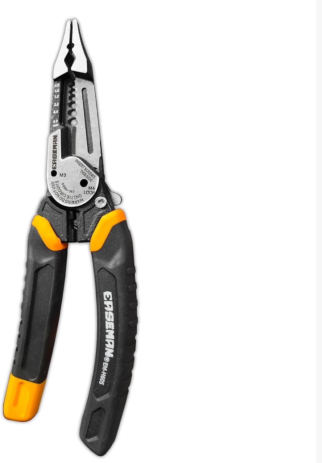 7-in-1 Wire Stripper and Crimping Tool, 8-Inch Heavy Duty Multi-Purpose Electrical Pliers with Wire Cutter, Bolt Shears, Built-in Spring Safety Lock (A)