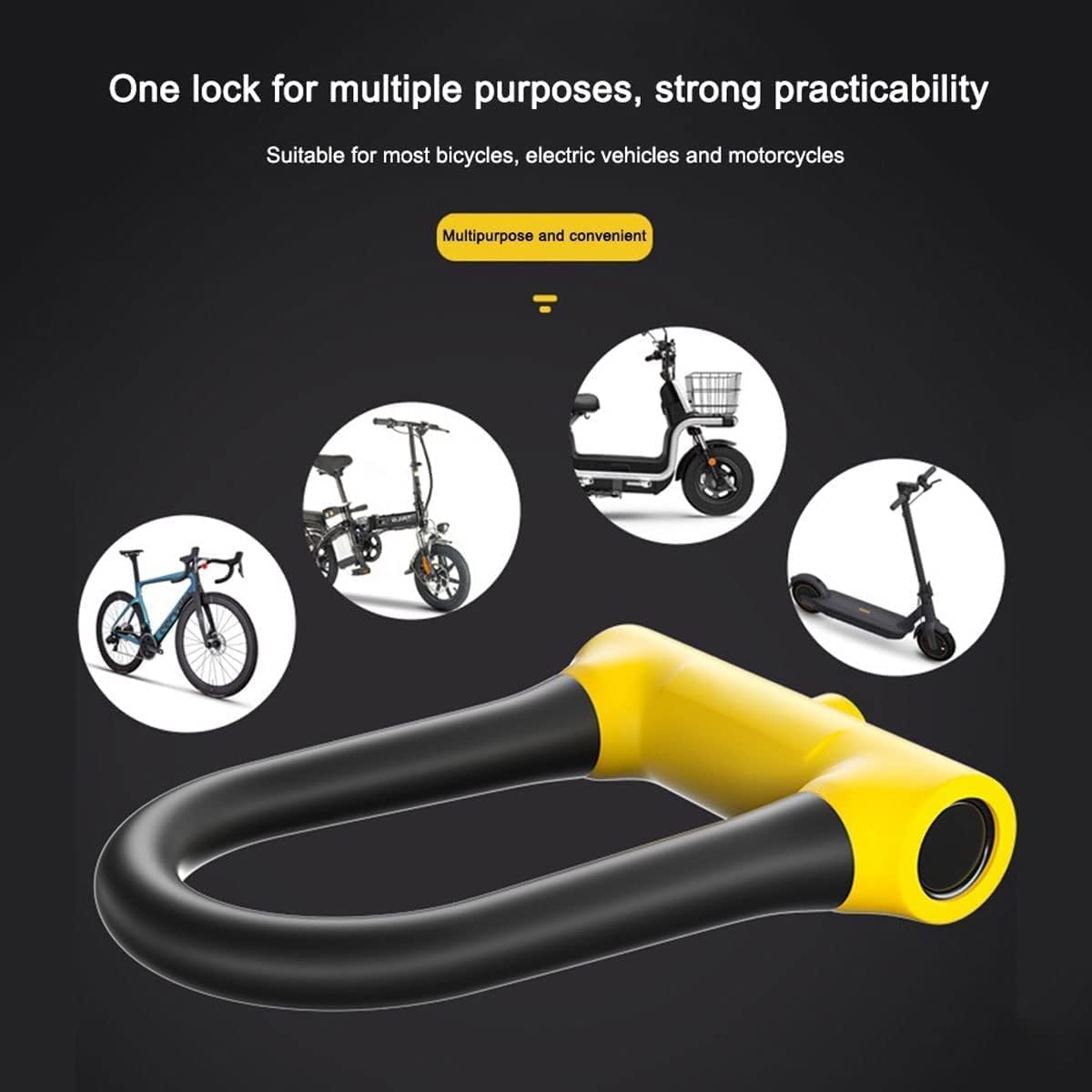 Mountain Bike Anti-Theft Lock,U-Shaped Lock Mountain Electric Bike Wear-Resistant Safety Locks Cycling Riding Accessories Anti-Theft Lock