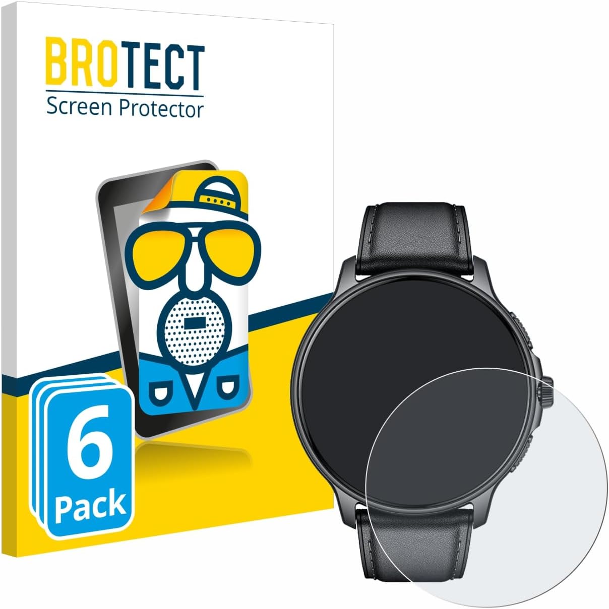 brotect Screen Protector Anti-Glare compatible with CatShin Smartwatch 1.43" (6 Pack) Screen Protector Matte, Anti-Fingerprint Protection Film