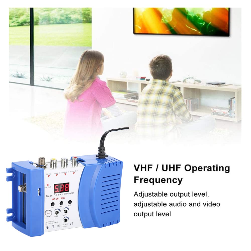 Modulatore RF AV Digitale da AV a RF Supporto VHF/UHF per Ricevitori Satellitari