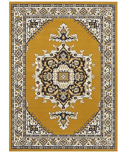 HANSE Home Design Kurzflor Orient Teppich Tachar orientalisch Perser Look, Farbe:senfgelb, Größe:160x220 cm – Bild 3