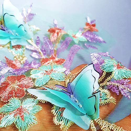 3D Embroidery Lace Applique Motif Sewing Of Lining Fabric Blouse Lace Patches Wedding Dress Longuette Accessories (Green) #TOP3