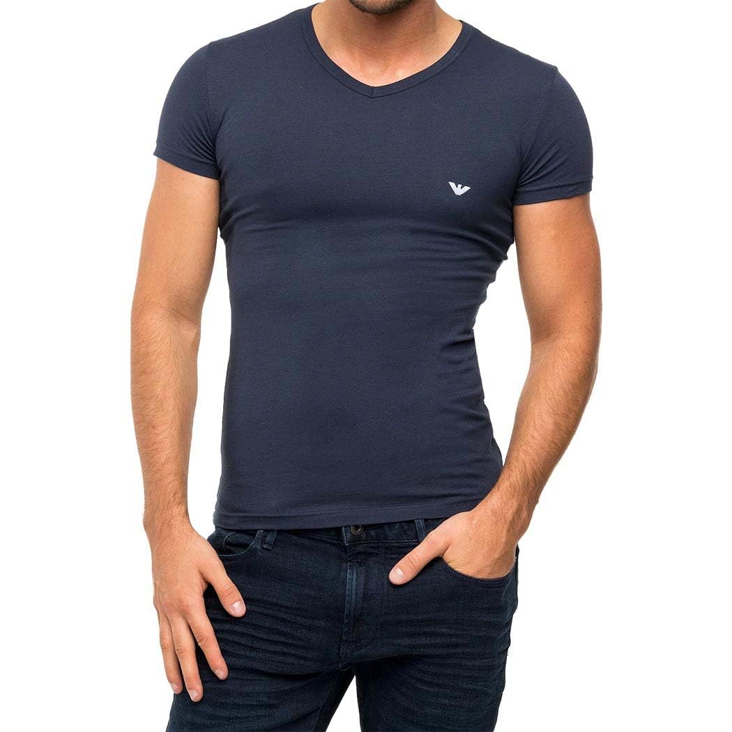 Emporio Armani 2-pak T-shirt z dekoltem w serek Mężczyźni Core Logoband 2-pack T-shirt
