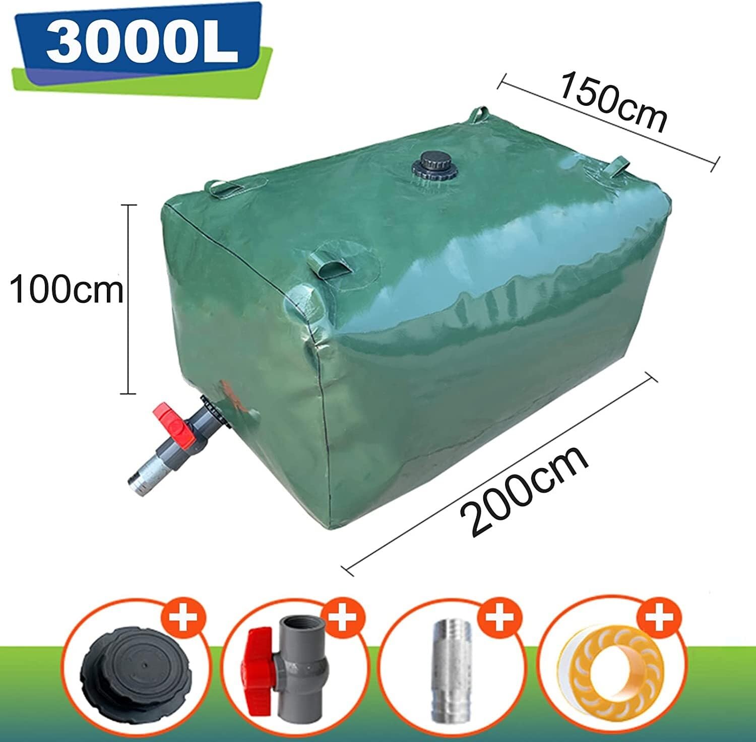Vejiga de almacenamiento de agua Bolsa de depósito de tanque de vejiga de almacenamiento de agua, Bolsa de bañera de contenedor de agua flexible plegable, Barril colector de contenedor de agua de emer