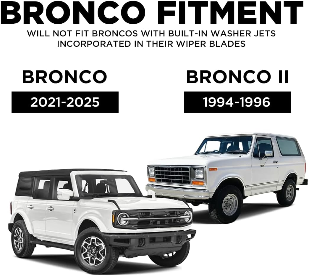 Clix Wipers For Ford Bronco (18"/18") Red Windshield Wiper Blades, All-Weather Replacement Wipers - Complete Front Set of 2, Includes Quick Connect Clips (2021-Current)