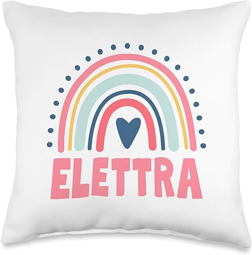 Miniatura 4 de Elettra Name Custom Woman Myth Legend Pink Birthday Party Throw Pillow, 18x18, Multicolor