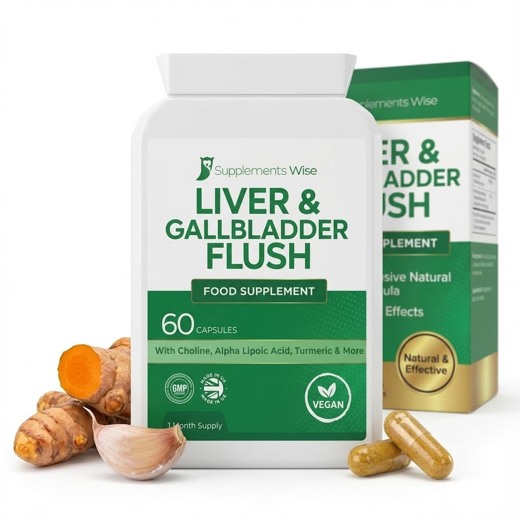 Liver and Gallbladder Flush - Liver Cleanse Detox and Repair Complex - Powerful Gallbladder Support Supplements - 12 Ingredient Detox Formula with Choline, Alpha Lipoic Acid and More - 60 Capsules