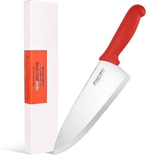Miniatura 8 de BOLEXINO Cuchillo de chef, cuchillo de cocina de acero inoxidable de alto carbono de 10 pulgadas, cuchillo de corte afilado con mango ergonómico