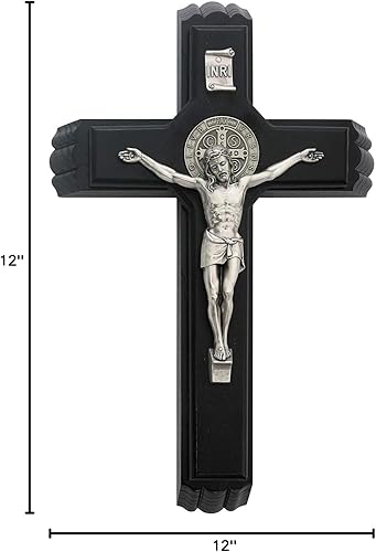 Miniatura 4 de McVan - Juego de caja de crucifijo de 11.8in con cruz de San Benito