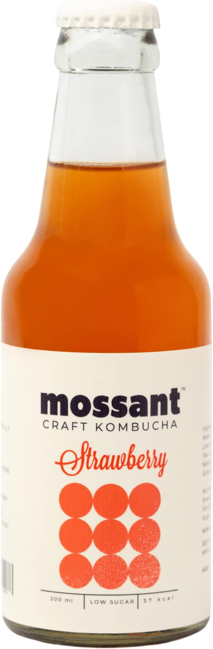 Mossant Kombucha |Strawberry Kombucha | Craft kombucha | Low Sugar | 37 Kcal (Pack of 6)