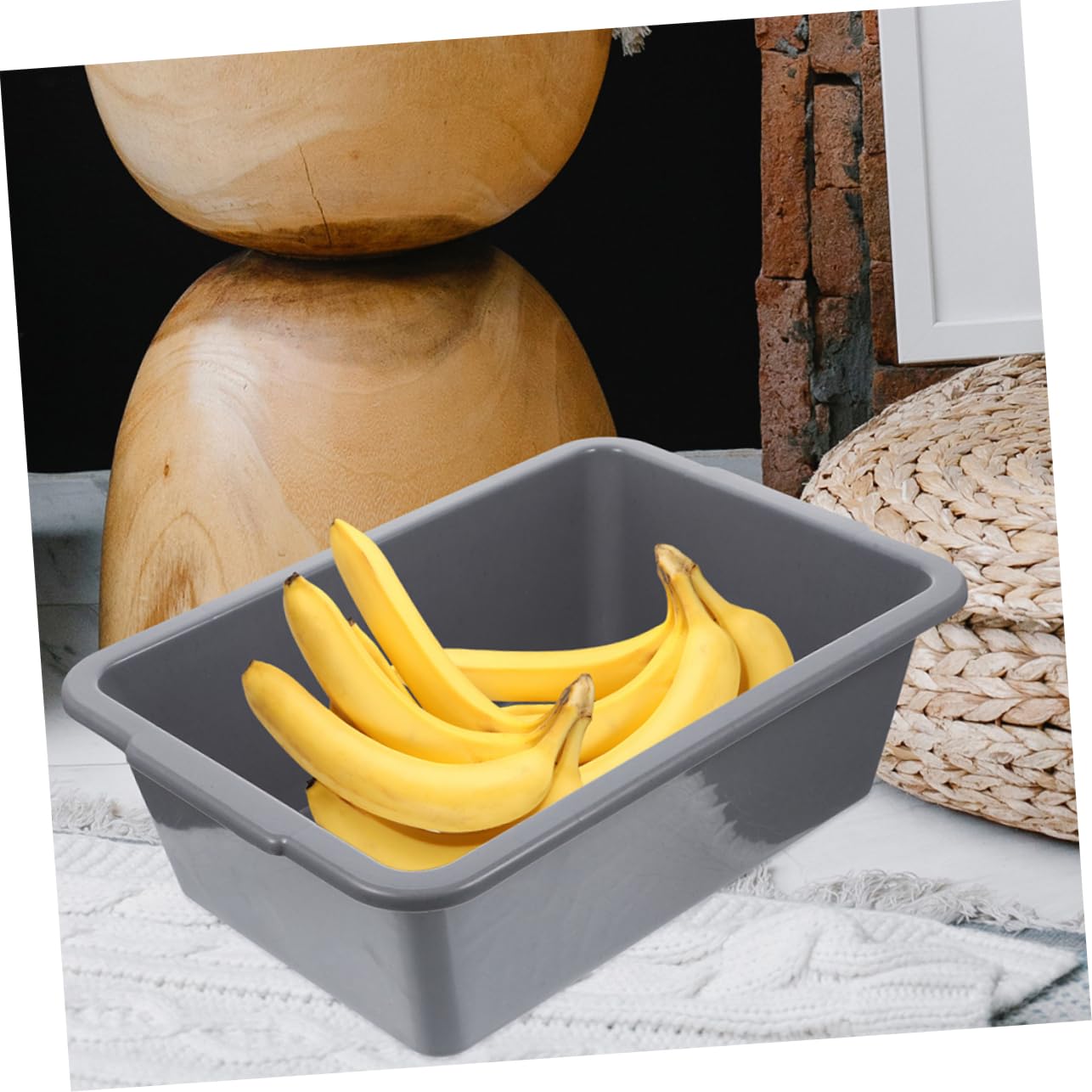 Luxshiny 2pcs Commercial Bus Tub Heavy-Duty Rectangular Washing Bin for Restaurants Home Use Sturdy Multi-Purpose Storage Container Space-Saving Plastic