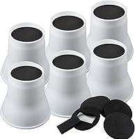 Vista 9 de DEDU Elevadores de cama de 6 pulgadas, resistentes, paquete de 4, elevadores de muebles con almohadillas giratorias que soportan hasta 6600 libras