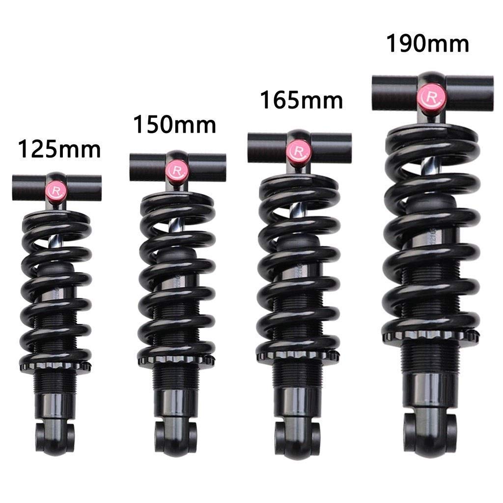 Amortiguador de Resorte Trasero de Descenso Suave MTB XC 125/150/165/190 mm, amortiguación Ajustable con buje de 24 x 50 mm