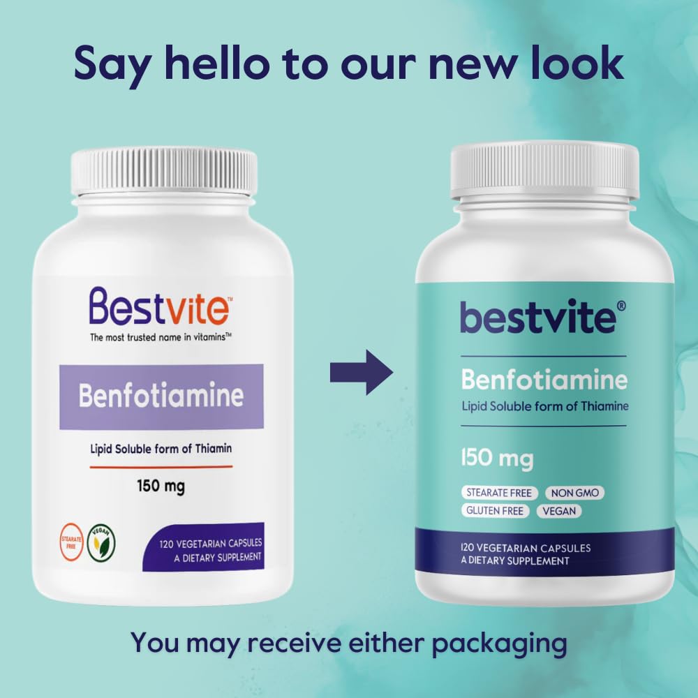 BESTVITE Benfotiamine 150mg (120 Veg Caps) - No Stearates - Vegan — Amazon image 7